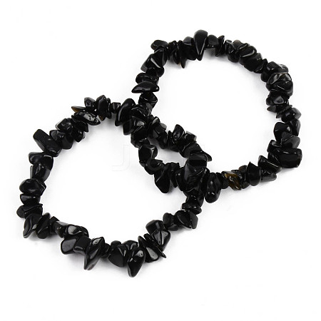 Unisex Chip Glass Beaded Stretch Bracelets BJEW-S143-59-1