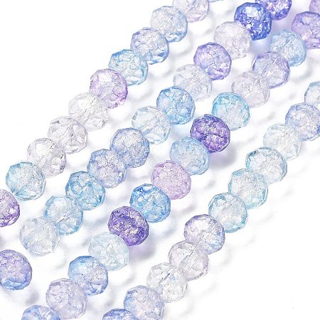 Transparent Crackle Glass Beads Strands CCG-L050-01A-08-1