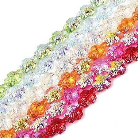 Electroplate Transparent Glass Beads Strands EGLA-N055-04A-1