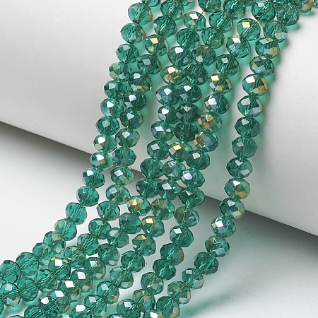 Electroplate Transparent Glass Beads Strands EGLA-A034-T4mm-H19-1