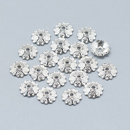 925 Sterling Silver Bead Caps STER-T002-87S-1
