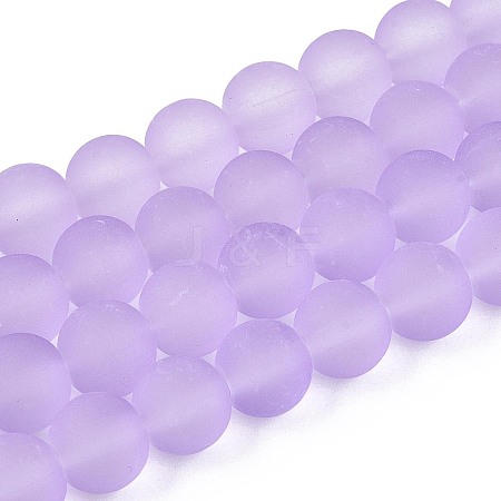 Baking Paint Transparent Glass Bead Strands GLAA-S031-8mm-25-1