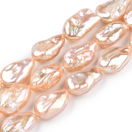 Natural Baroque Pearl Keshi Pearl Beads Strands PEAR-S020-T09-1