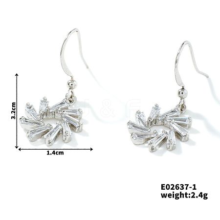 Geometric Brass Clear Cubic Zirconia Earring Sets FY3551-3-1