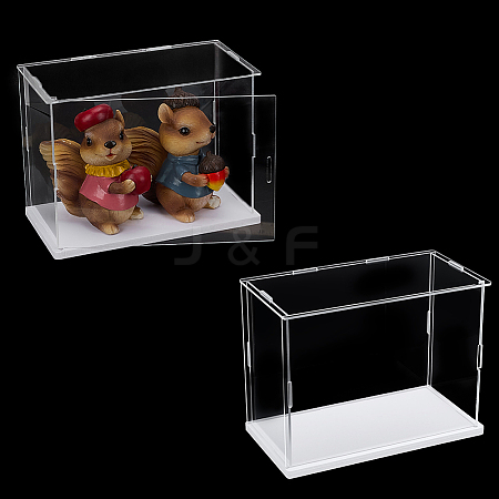 Plastic Minifigures Display Cases with White Bases ODIS-WH0043-151A-1