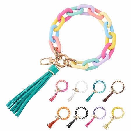 Chain Link Wristlet Keychain HJEW-SW00013-03-1