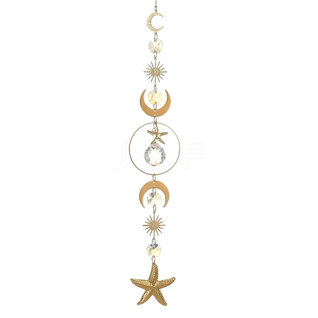 304 Stainless Steel Starfish Hanging Suncatcher HJEW-JM05043-1