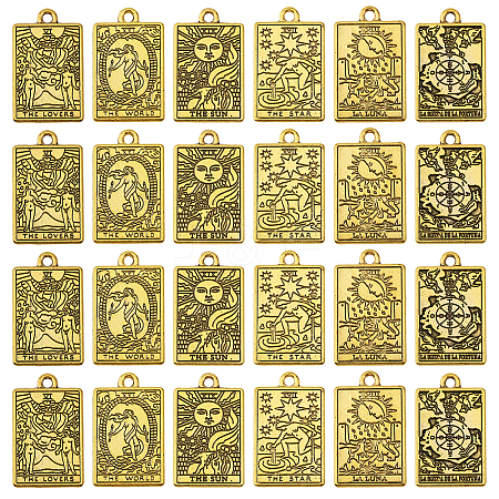 CHGCRAFT 24Pcs 6 Style Zinc Alloy Pendants FIND-CA0008-06-1