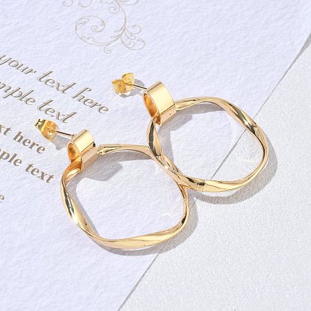 Brass Stud Dangle Earrings for Women KK-CBA4112-02G-1