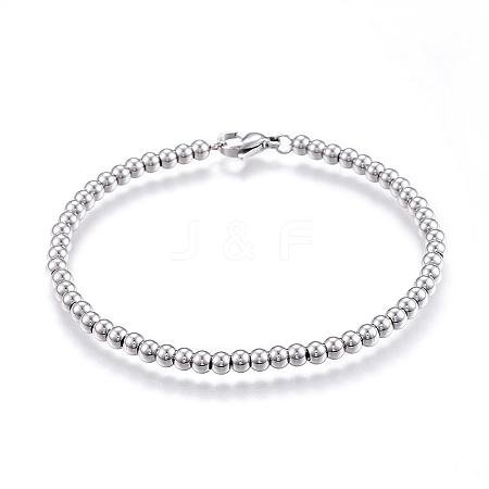 Tarnish Resistant 304 Stainless Steel Beaded Bracelets BJEW-G544-34P-1