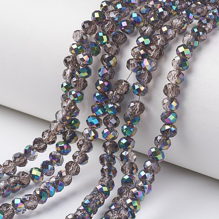 Electroplate Transparent Glass Beads Strands EGLA-A034-T3mm-Q07-1