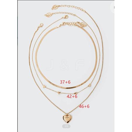 Alloy Pendant Layered Chain Necklaces for Women WGC39CD-17-1