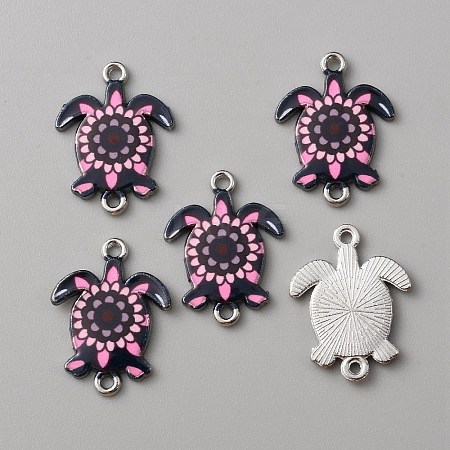 Alloy Enamel Printed Connector Charms ENAM-WH0065-15P-07-1