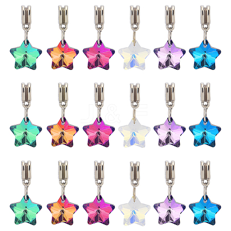 30Pcs 6 Colors Glass European Dangle Charms PALLOY-PH01826-1