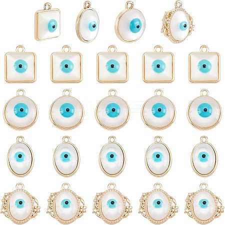 32Pcs 4 Style Rack Plating Alloy Enamel Pendants FIND-FH0004-13-1
