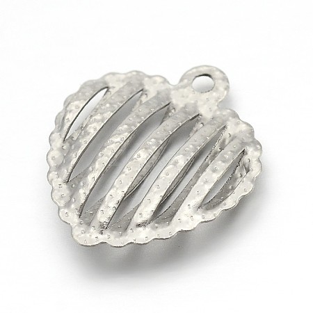 Tarnish Resistant Original Color Hollow Heart 304 Stainless Steel Pendants STAS-E083-47P-1