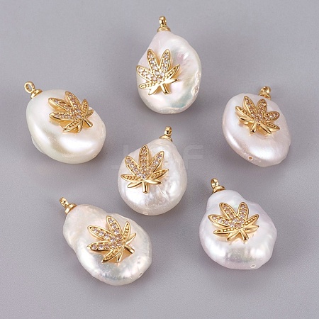 Natural Cultured Freshwater Pearl Pendants PEAR-F008-53G-1
