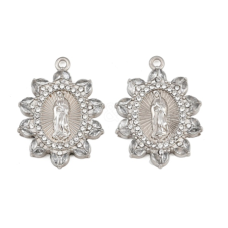 304 Stainless Steel Rhinestone Pendants RB-CBADC81-15P-01-1