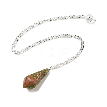 Natural Unakite Cone Pointed Dowsing Pendulums G-A249-02S-04-1