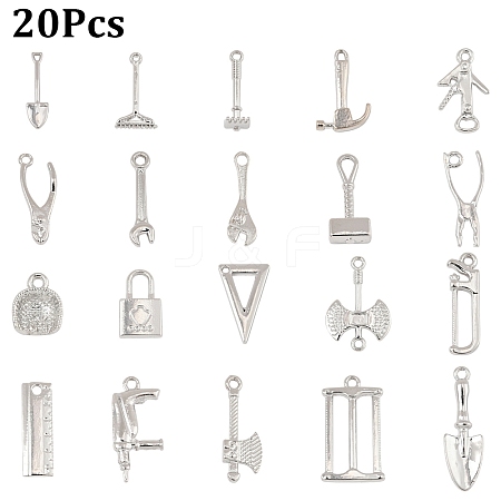 20Pcs 20 Style Rack Plating Alloy Pendants FIND-YW0007-52-1