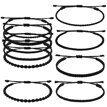5Pcs 5 Style Nylon Thread Woven Braided Bracelets Set BJEW-SW00050-1