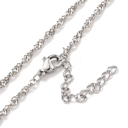 Non-Tarnish 304 Stainless Steel Wheat Chain Necklaces NJEW-R266-02P-1