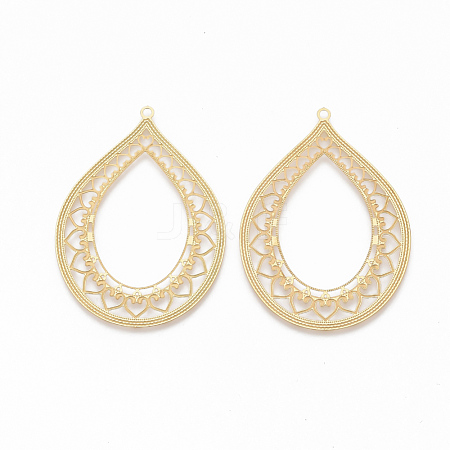304 Stainless Steel Filigree Pendants STAS-S079-106-1