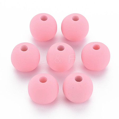 Rubberized Style Acrylic Beads MACR-T042-04B-01C-1