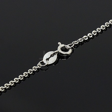Anti-Tarnish Rhodium Plated 925 Sterling Silver Necklaces STER-M034-33B-1