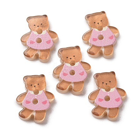 2-Hole Printed Opaque Resin Buttons LS-RE-CBAD26B-24-1