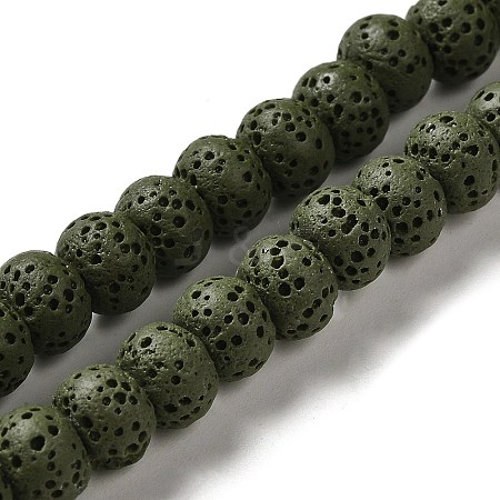 Natural Lava Rock Dyed Beads Strands G-Z036-B01-13-1