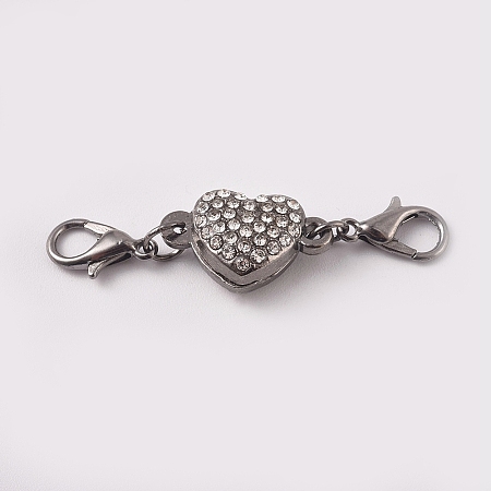 Alloy Rhinestone Magnetic Clasps ALRI-TAC0001-02B-1