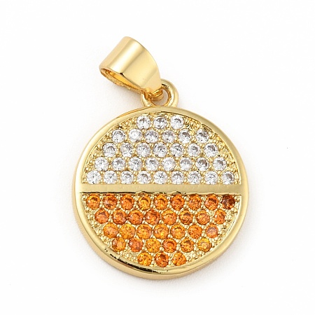 Brass Micro Pave Cubic Zirconia Pendants KK-B059-35G-A-1
