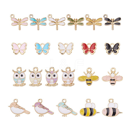 Cheriswelry 44Pcs 22 Style Alloy Enamel Charms ENAM-CW0001-09-1