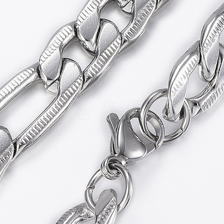 Non-Tarnish Trendy Men's Figaro Chain Necklaces LS-NJEW-L450-06D-1