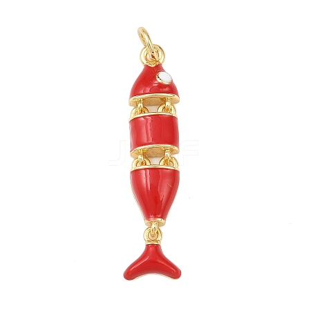 Brass Enamel Pendants KK-P339-24G-04-1