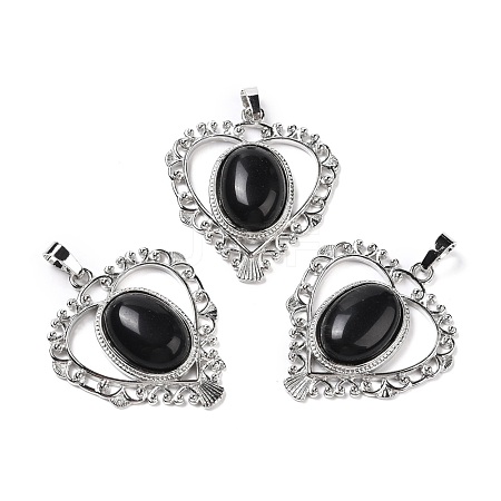 Natural Obsidian Pendants G-I322-04P-02-1