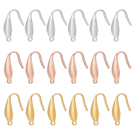 18Pcs 3 Colors Ion Plating(IP) 316 Surgical Stainless Steel Earring Hooks STAS-LP0001-53-1