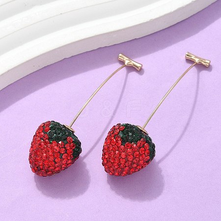 Zinc Alloy Rhinestone Stud Earrings LS-EJEW-E314-01G-1