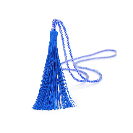 Velvet Long Tassel Pendant Necklaces WGB6ED0-10-1