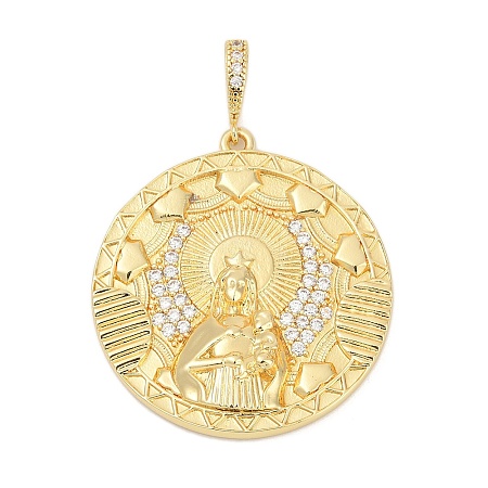 Brass Micro Pave Cubic Zirconia Pendants KK-D317-122G-1