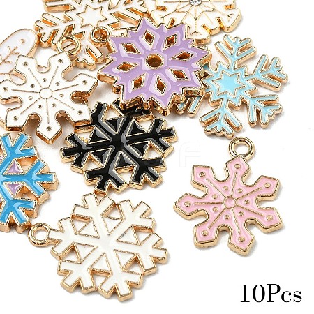 10 Styles Alloy Enamel Pendants ENAM-YW0005-16B-1