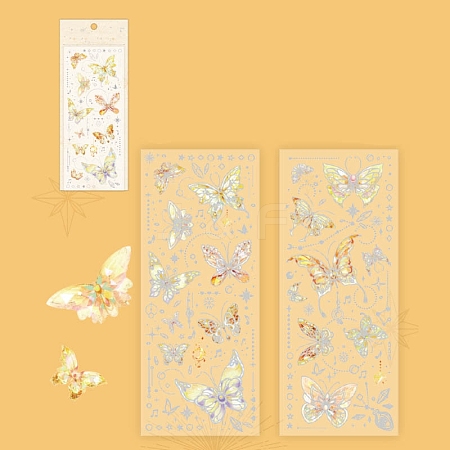 2 Sheets Hot Stamping PET Waterproof Decorative Stickers PW-WG31492-05-1