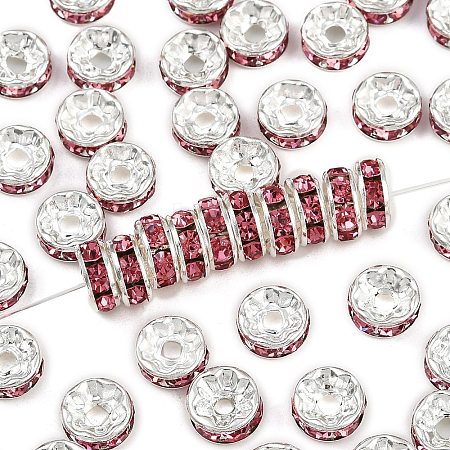 Brass Grade A Rhinestone Spacer Beads RB-A014-Z8mm-23S-1