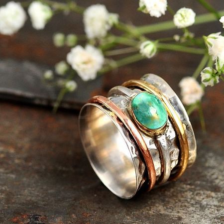 Retro Alloy Turquoise Finger Rings FS-WG5E832-03-1