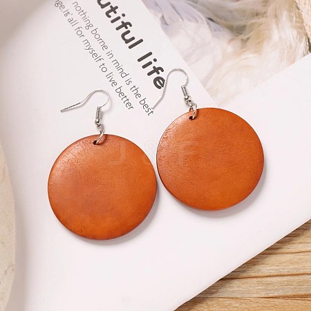 Alloy Wood Dangle Earrings FS-WG9E4F8-06-1