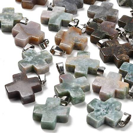 Natural Indian Agate Pendants G-Z067-06P-08-1