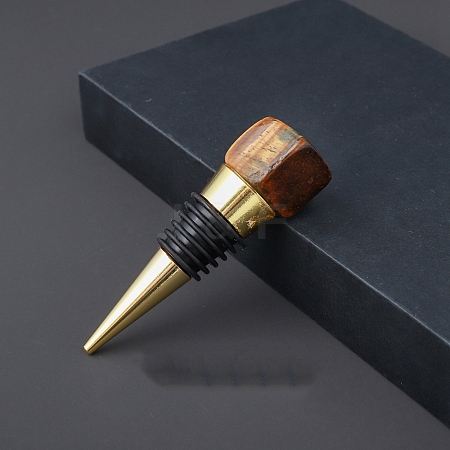 Natural Tiger Eye Red Wine Stoppers PW-WG26592-06-1