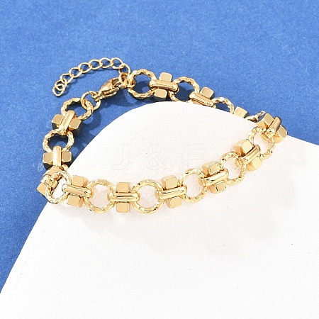 304 Stainless Steel Link Chain Bracelets for Women BJEW-H207-01E-G-1