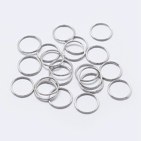 Anti-Tarnish Rhodium Plated 925 Sterling Silver Round Rings STER-F036-03P-0.8x4-1